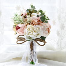 Букет невесты из 18 шелковых роз, букет невесты на свадьбе 2024 - купить недорого