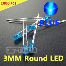 1000pcs/lot 3mm Blue Round LED Diode Lndicator lights Super bright [Blue] DC3.0-3.2V Free Shipping 2024 - buy cheap