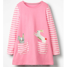 Rabbit 100% Combed Cotton Baby Girl Clothes Infant Dress Casual Kids Dress Long Sleeve One-piece Dresses for Girls Brand Tops 3Y 2024 - buy cheap