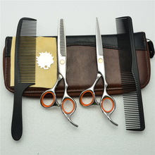 Juego de tijeras profesionales de cabello humano para peluquería, kit de tijeras de corte con logotipo personalizado de 5,5 ''/6'', para adelgazamiento, C1009, 4 unidades 2024 - compra barato