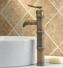 Antique Brass Bamboo Shape Single Handle Bathroom Basin Faucet Mixer Tap anf025 2024 - buy cheap