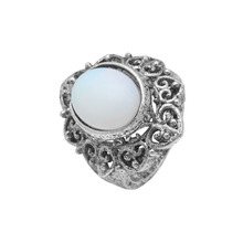 Hainon-Anillos Vintage para mujer, anillos grandes ovalados de piedra blanca, joyería de Color plata antigua, anillo clásico de lujo para fiesta, 2018 2024 - compra barato