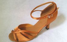 New Women Tan Satin Salsa Ballroom Tango Dance Shoes Latin Dance Dancing Shoes ALL Size 2024 - buy cheap