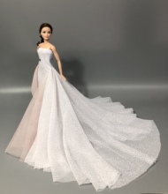 Оригинальное платье для куклы Барби, Одежда для куклы, свадебное платье, качественные товары, модные аксессуары для кукол юбка, платье принц... 2024 - купить недорого