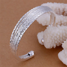 KN-B145 Lucky Silver Color Charm Wedding Bracelets For Women Christmas Gifts Lady Popular Fashion Jewelry Line Bangle 2024 - buy cheap