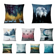 Cold Landscape Scene Printed Cushion Decoration Pillow Home Pillows Decoration Sofa Throw Pillow 45*45cm 2024 - buy cheap