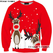 PLstar Cosmos Women/men 3D Sweatshirt Lovely Christmas Sweatshirts Cute Deer Printed Long Sleeve O-Neck Sweatshirt size S-5XL 2024 - buy cheap