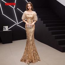 FADISTEE New arrival elegant prom dresses Vestido de Festa gown mermaid Robe De Soiree half puff sleeve sleeves bling sequins 2024 - buy cheap