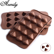 Aomily Cute Smiely Poop Shaped Silicone Soap Candy Fondant Chocolate Kitchen Mould Silicone Chocolate Cookies Cake Funny Mold 2024 - buy cheap