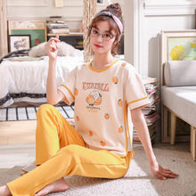 Conjunto de pijamas femininos para primavera, camisola fofa de manga curta com estampa de desenho animado e roupas de dormir, novo, 2020 2024 - compre barato