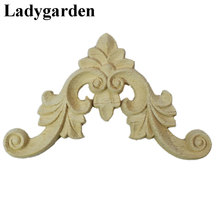 Woodcarving Decal Corner Wood Carved Corner Onlay Applique Unpainted Frame Decal Decoration Furniture Decor Working Carpenter 2024 - buy cheap