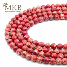 Natural Stone Red Sediment Jaspers Round Beads For Jewelry Making 4 6 8 10 12mm Gem Sparcer Beads Diy Jewellry Wholesale Perles 2024 - buy cheap