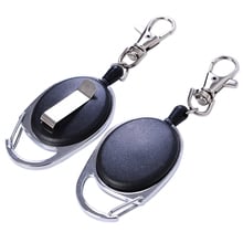 2 Pieces/lot Retractable Reel Recoil Pull Key Ring Chain Nylon Wire Belt Clip Ski Pass ID Card Badge Key Holder with Quick Snap 2024 - buy cheap