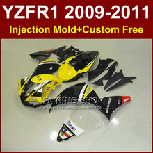 DIY yellow body parts for YAMAHA fairings YZFR1 2009 2010 2011 Injection mold YZFR1 09 10 11 12 R1 bodyworks YZF1000 R1+7Gifts 2024 - buy cheap