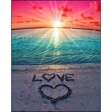 5D DIY Diamond Embroidery Rhinestones Mosaic Beach Seascape Love Heart Diamond Painting Cross Stitch Full Square Drill Pictures 2024 - buy cheap