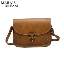 Mara o Sonho de 2019 Mulheres Do Vintage de Couro PU Saco saco do Fechamento de Moda Pequenas Mulheres Saco Do Mensageiro Saco de Ombro Único Cinta Crossbody sacos 2024 - compre barato