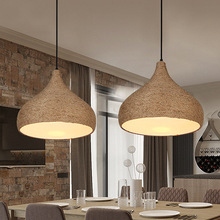 loft iron rope pendant light bar kitchen restaurant bedroom hanging lighting E27 2024 - buy cheap