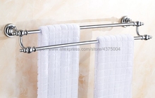 Полотенцесушитель двойной полотенцесушитель для ванной комнаты настенный современный хромированный квадратный держатель для полотенец аксессуары для ванной комнаты Nba902 2024 - купить недорого