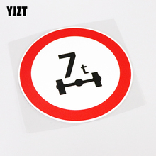 YJZT 14CM*13.7CM Personality limit Gross Rail Load On Axle 7t PVC Car Sticker Decal 13-0731 2024 - buy cheap