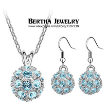 Venda quente conjunto cystal conjuntos de jóias brincos aretes colares pingentes para mulher cristais de swarovski bijoux 2024 - compre barato