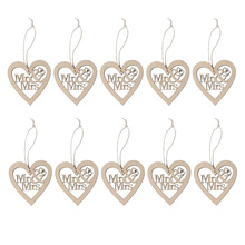 Adorno de madera en forma de corazón para mujer, adorno con cadena de adorno artesanal para boda, decoración de Pascua, 10 Uds. 2024 - compra barato
