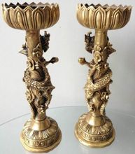 Chinese Old Bronze Chinese retro exquisite handmade brass candlesticks Dragon decoration bronze factory outlets 2024 - buy cheap