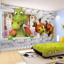 Beibehang de papel pintado con foto 3D niños fondo de sala pared roto dinosaurio papel estéreo de parede papel pintado 2024 - compra barato