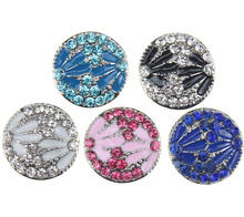 10Pcs/lot New Snaps Jewelry Vintage Metal 18mm Snap Buttons With Rhinestone Fit Silver plated Leather Snap Bracelet Bangles 2024 - buy cheap