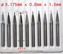 3.175mm * 0.8mm * 1.5mm-10 peças, frete grátis, fresa de carboneto cnc, broca roteadora para trabalhar em madeira, cortador de extremidade de tungstênio, mdf, pvc, acrílico 2024 - compre barato