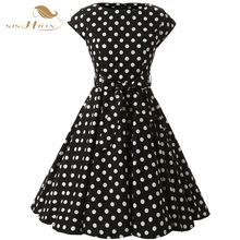 SISHION Women Cap Sleeve Polka Dot 50s Swing Vintage robe Rockabilly Dresses Elegant Black Plus Size Summer Party Dress VD0225 2024 - buy cheap