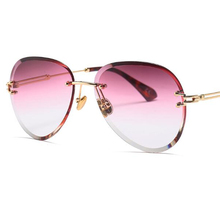 Luxury Red Crystal Rimless Sunglasses Women Fashion  Glasses Brand Designer Purple Pink Shades Men 2024 - buy cheap