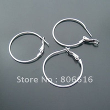 30MM 100PCS Silver Plate Hoop Earrings Clasps Hooks Jewelry Accessories Jewellery Findings 2024 - купить недорого