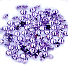 1000 piezas AAAAA + 0,8-4mm CZ piedra cuentas redondas Color púrpura Zirconia cúbica gemas sintéticas para joyería 2024 - compra barato