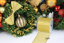 6,3 см 2,5 "Чистая золотая металлическая подарочная упаковка Проводная лента 25 ярдов рулон 2024 - купить недорого