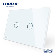 Livolo AU/US Standard ,VL-C902SR-11 remote switch, White Crystal Glass Panel, 2-Way Wireless Remote Home Wall Light Switch 2024 - buy cheap