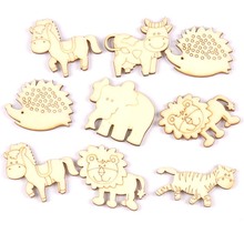 30pcs Natural mix animal pattern wooden Scrapbooking Carft for Home decoration diy Handmade decoration 40x45mm MT1772 2024 - buy cheap