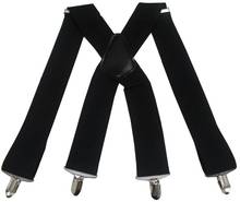 Mens Solid Men 2 Inch 50mm Wide Adjustable Four Clip-on X- Back Elastic Male Adult Heavy Duty Braces Suspenders 2024 - buy cheap