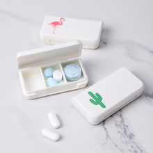 Mini Pastillero con diseño de flamenco, caja de viaje portátil para medicina, tableta, soporte vacío, maquillaje, joyería 2024 - compra barato