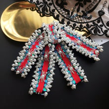 free shipping new fashion woman girl lady  female college wind bow tie pearl red brooch Headdress headwear 2024 - buy cheap