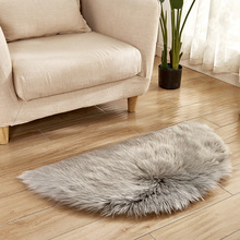 45x90cm Long Faux Fur Artificial Wool Sheepskin Skin Semicircle Fluffy Floor Mat Carpet Area Rug Living Bedroom 2024 - buy cheap