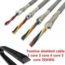 20AWG 2/3/4/5 core Towline shielded cable 5m PVC flexible wire TRVVP resistance to bending corrosion resistant copper wire 2024 - buy cheap