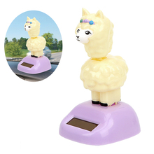 Car Ornaments Shaking Head Toy Cute Alpaca Car Dashboard Decoration Decompression Doll Solar Power Auto Interior Accessories 2024 - buy cheap