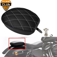 Models Motorcycle Black Passenger Rear Seat Pad Leather Pillow For Harley Sportster XL 1200 883 72 48 2010-2015 2024 - buy cheap