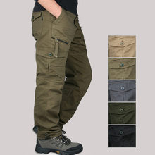 Мужские брюки-карго, модные повседневные мешковатые брюки с несколькими карманами, XXXL 2024 - купить недорого