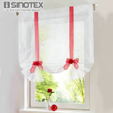 "Butterfly" Roman Curtain Embroidered Sheer Window Panel Drape For Kitchen Living Room Voile Screening Rod Pocket Bowknot 2024 - buy cheap