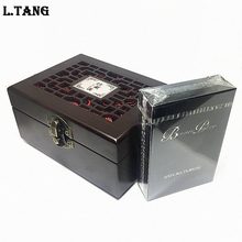 L. tang poker jogo de tabuleiro de pvc, à prova d'água com caixa de madeira, cartas de plástico preto, novidade, coleção, presente chinês l388a 2024 - compre barato