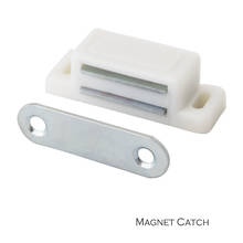 cupboard Cabinet etc furniture Door Latch/Catch Closures white plastic highly magnet catch with metal plate and free screws 2024 - купить недорого