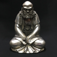 Coleção de buda de buda de bodhidharma de prata tibetana artesanal 2024 - compre barato