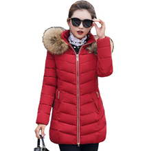 Winter Warm Down Jackets Women Long Parka Hooded Coat Fake Raccoon Large Fur Collar Lady Cotton Padded Outerwear Plus Size 6XL 2024 - buy cheap