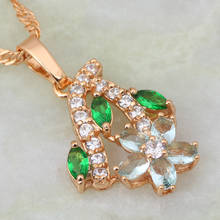 Wonderful jewelry Gold White Cubic Zirconia Green fashion jewelry Necklaces for women pendant P153 2024 - buy cheap